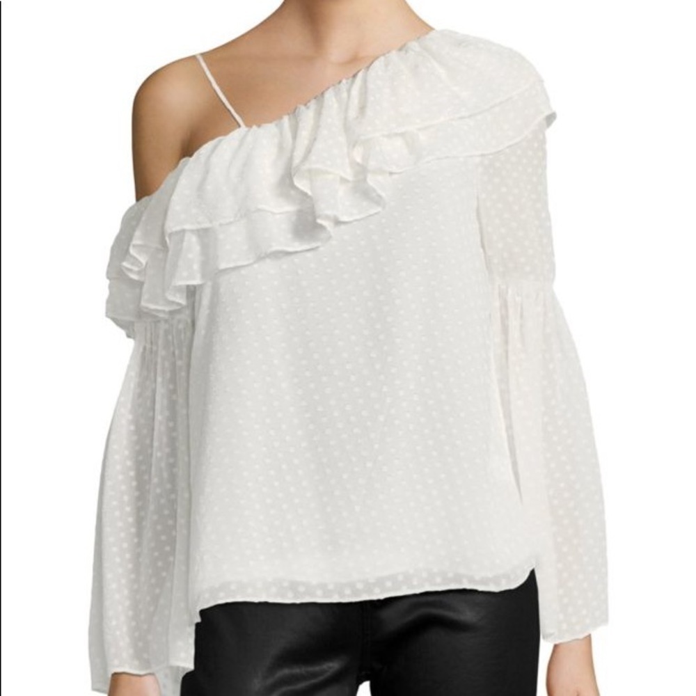 NWT! Parker Lima Swiss dot one shoulder top